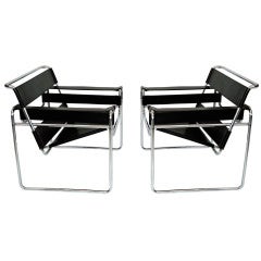 Pair of Wassily Chairs by Marcel Breuer, editioned by Gavina