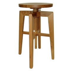 Contemporary Quarter-Sawn American White Oak Stool