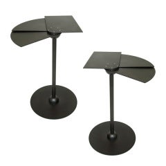 Pair of French Metal Moveable Side Tables SN9 by Pierre Chareau