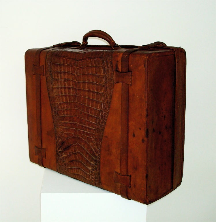 Nicaraguan Alligator and Leather Suitcase