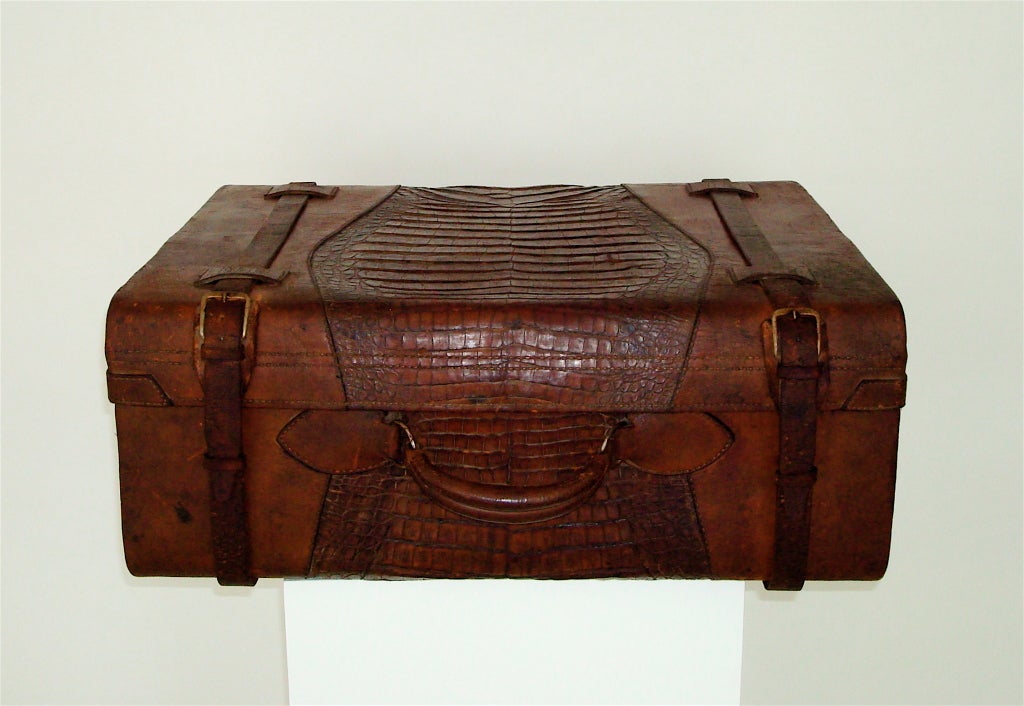 Alligator and Leather Suitcase 1