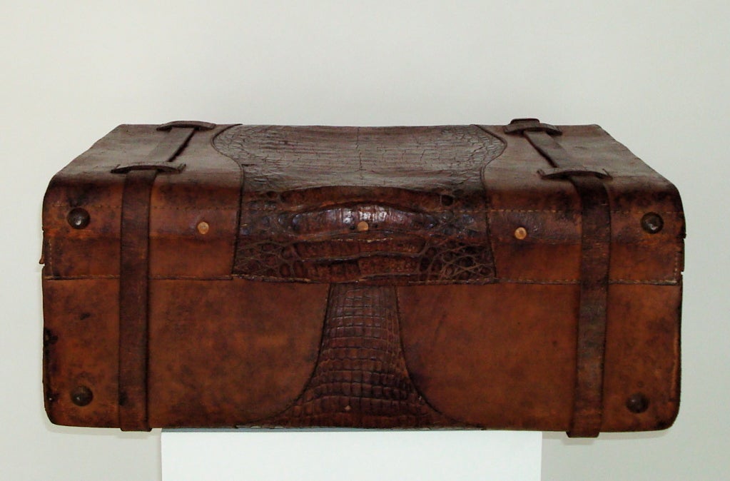 Alligator and Leather Suitcase 3