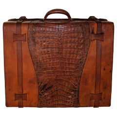 Vintage Alligator and Leather Suitcase