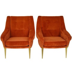 Pair of French Lounge Chairs by Charles Ramos