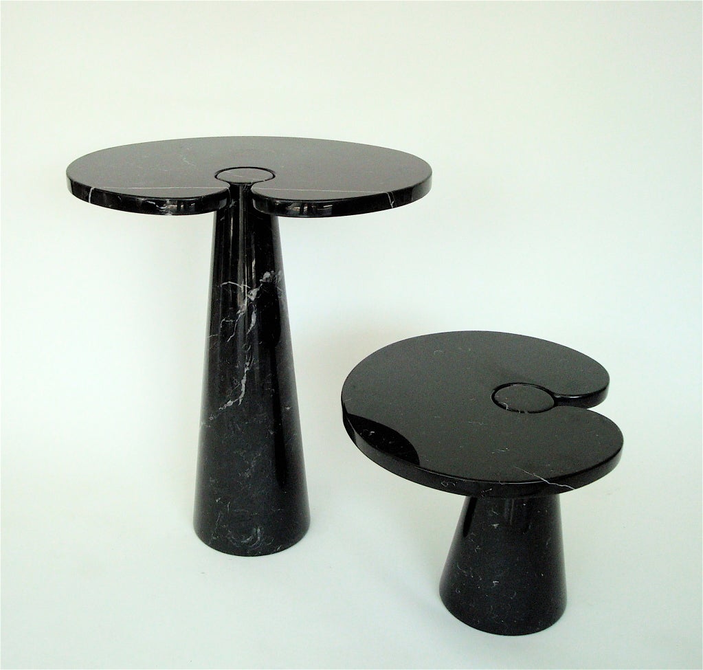 Angelo Mangiarotti Black Marquina Marble Side Table Eros Series 1
