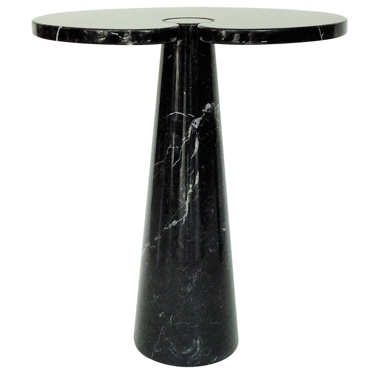Angelo Mangiarotti Black Marquina Marble Side Table Eros Series