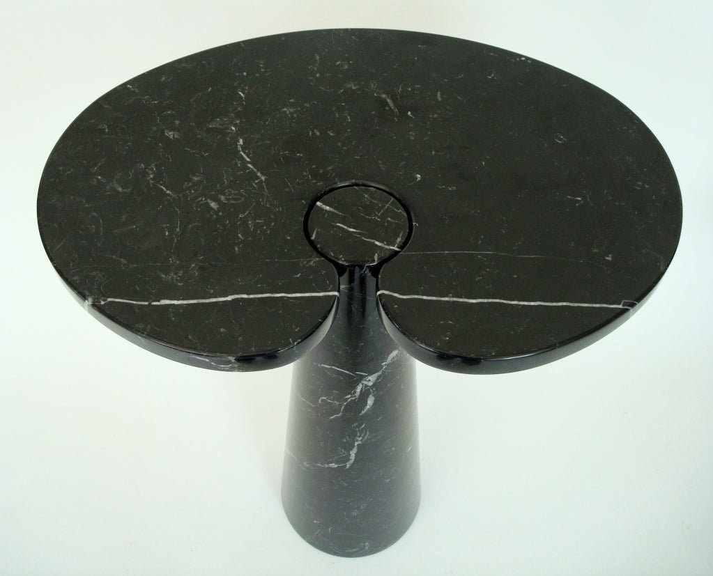 Late 20th Century Angelo Mangiarotti Black Marquina Marble Side Table Eros Series