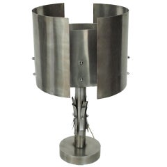 French Stainless Steel Table Lamp
