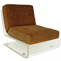 French Lucite Lounge Chair by Charpentier