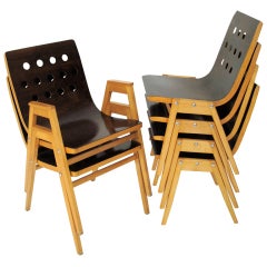 Roland Rainer Ensemble Viennois de 6 Chaises Stadhalle