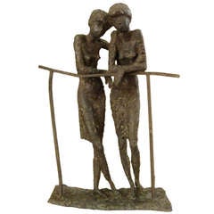Bronze Sculpture of Two Ladies in the Manner of Alberto Giacometti 4