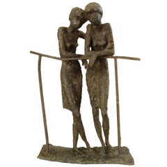 Bronze Sculpture of Two Ladies in the Manner of Alberto Giacometti