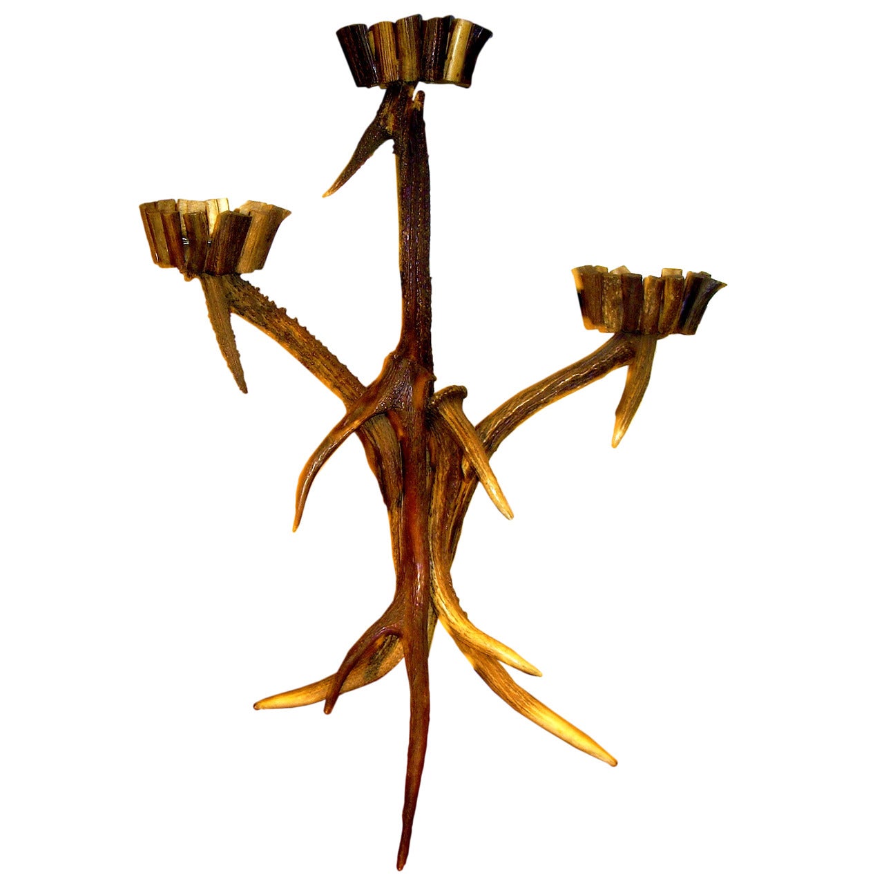 Black Forest Three-Arm Antler Candelabra