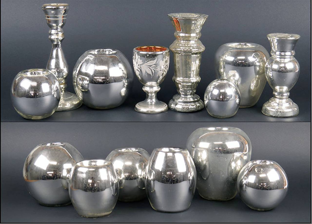 Extensive Collection of Early Mercury Glass For Sale 1
