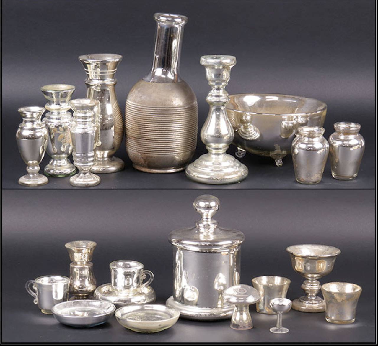 Extensive Collection of Early Mercury Glass In Excellent Condition For Sale In Buchanan, MI