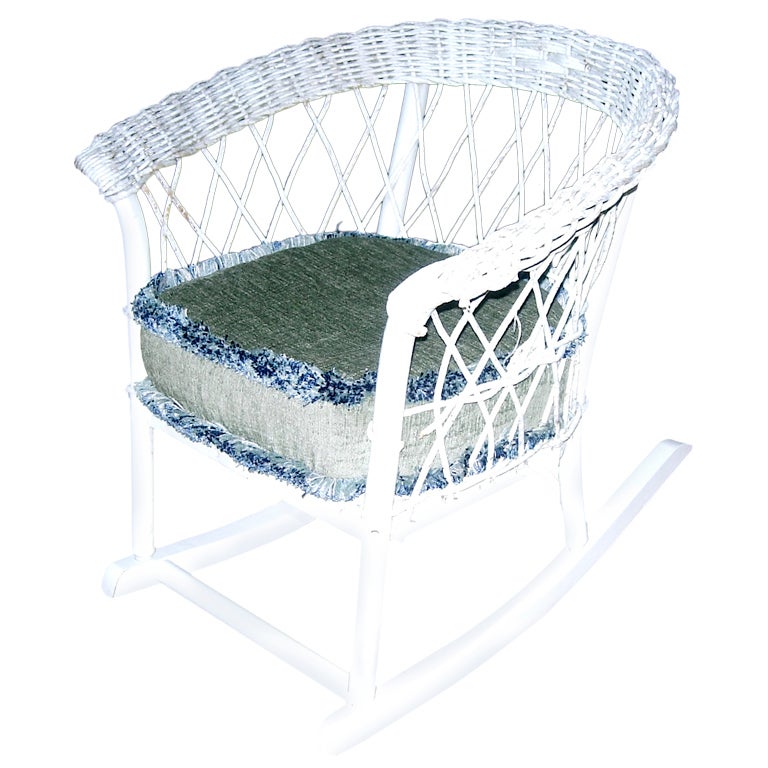 Charming Child s Wicker Rocking Chair With Custom Upholstered Cushion charming-child-s-wicker-rocking-chair-with-custom-upholstered-cushion