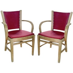 One Pair Of Art Deco Bent Wood Arm Chairs. 7