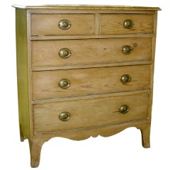 Antique Charming Geo Iii English Pine Four Drawer Chest With Original Hardware
