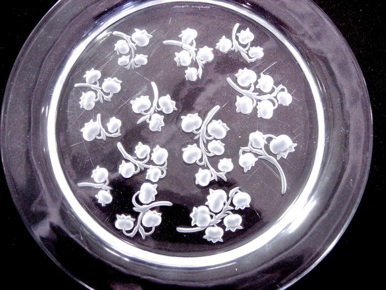 Set of 12 Lalique Crystal Salad or Dessert Plates at 1stDibs