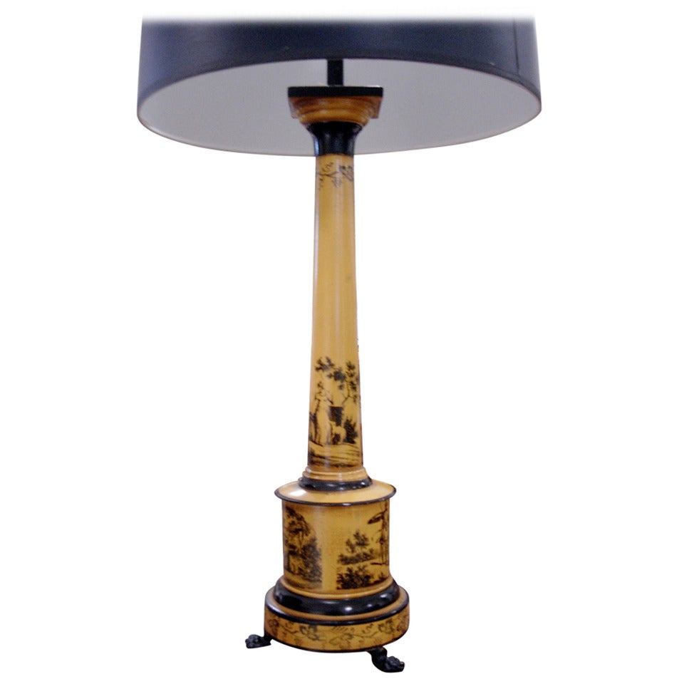 Italian Tole Columnar Lamp For Sale