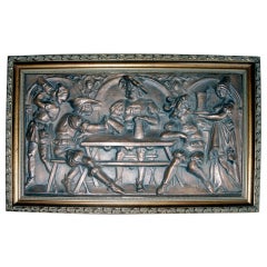 Copper Repousse Plaque In Giltwood Frame