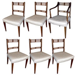 Vintage Set of Six Regency Style Mahogany Dining Chairs
