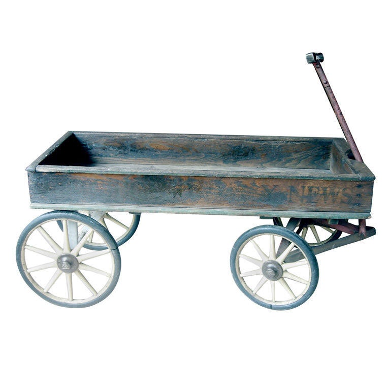 19th Century Chicago Daily News Paper Boy's Wagon