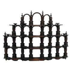 Monumental 19th Century English Mahogany Hanging Etagere.