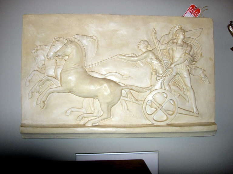 Italian Monumental Plaster Bas Relief Of Processional