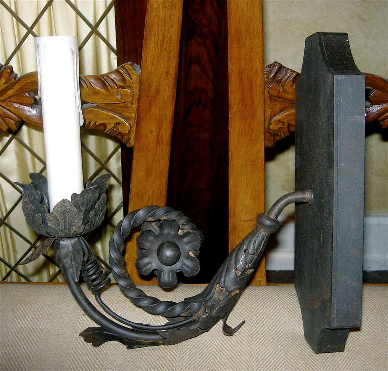Ten French Iron Single Arm Sconces In Excellent Condition In Buchanan, MI