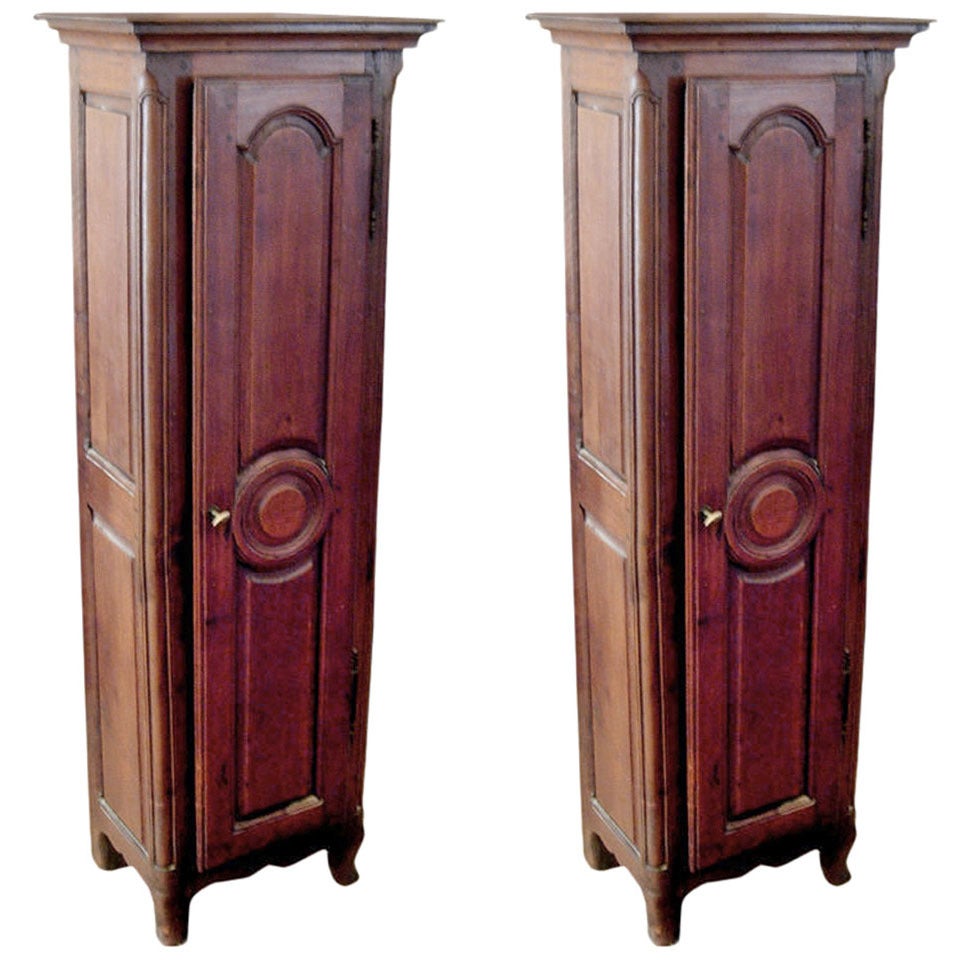 Charming Pair Of 18th Century French Single Door Cabinet of Rare Size