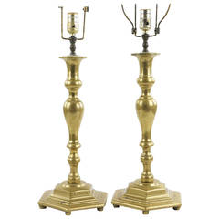 Handsome Pair 19th Century English Sticks Converted into Lamps