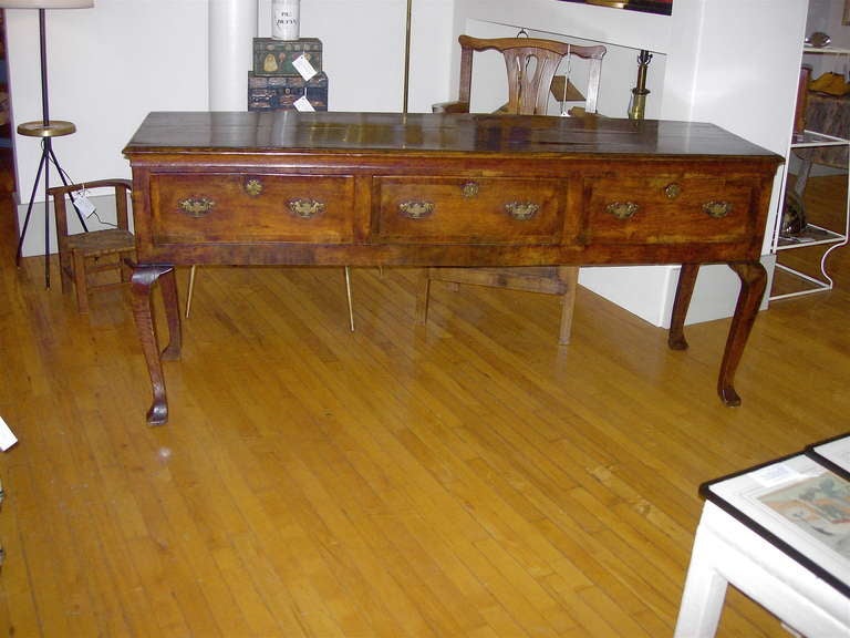 18th Century English Oak Welch Dresser With Yew Wood Banding