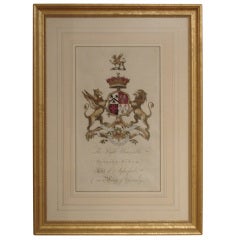 Pair of 18th Century Hand-Colored Armorial Engravings 9