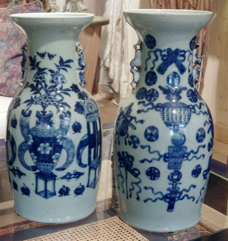 19th Century Collection Of Four Chinese Blue And White Temple Jars