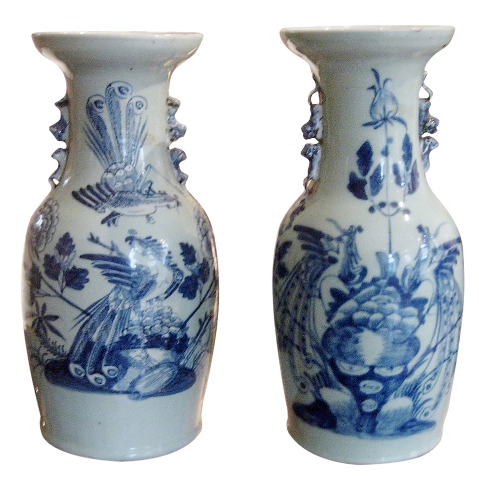 Collection Of Four Chinese Blue And White Temple Jars