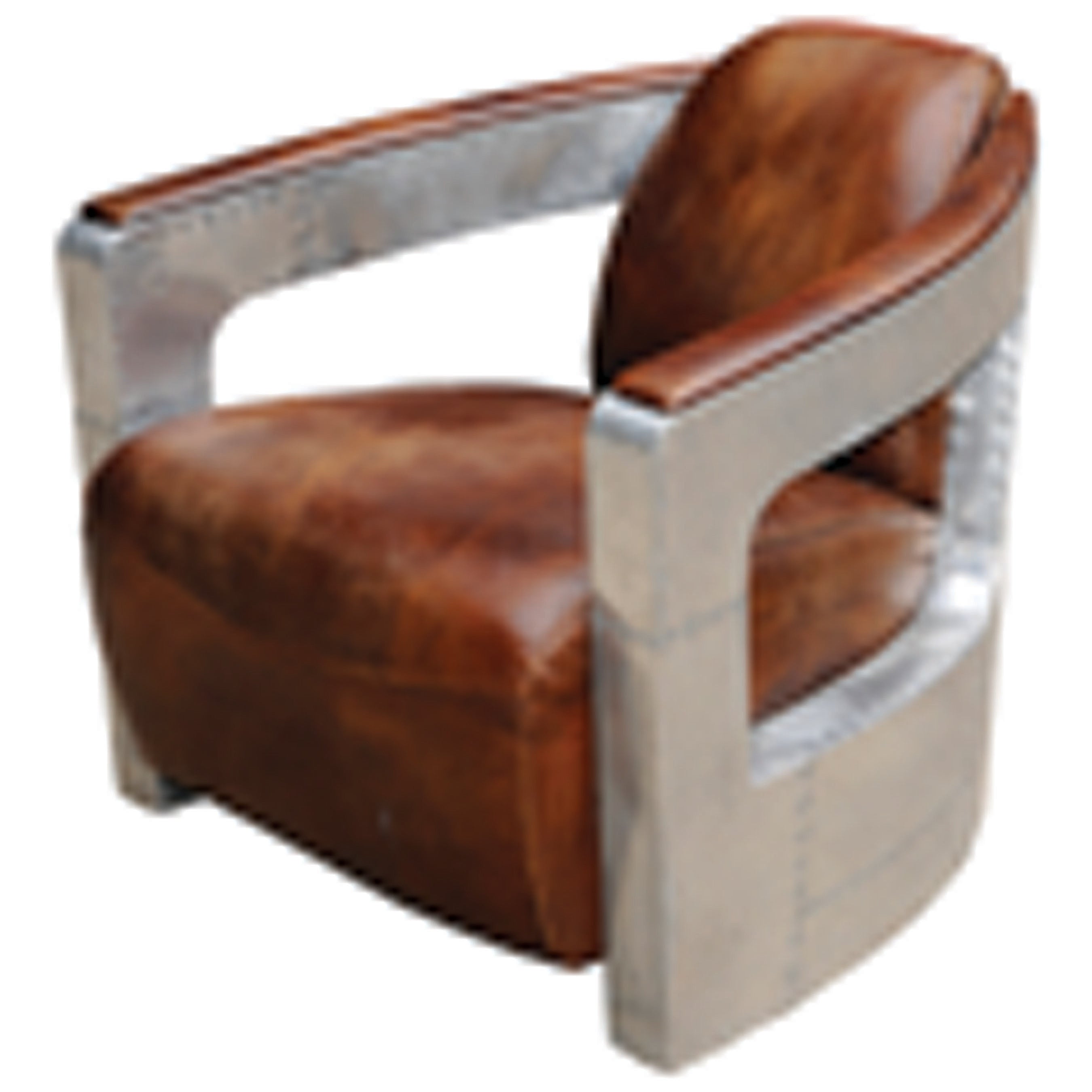 One Pair of English Aviator Style Club Chairs with Distressed Leather