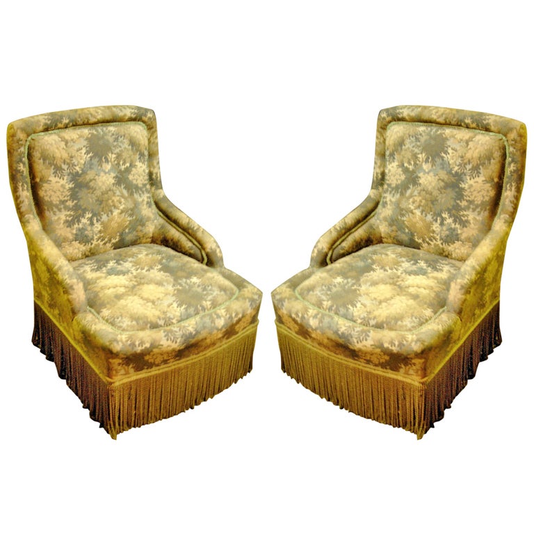 English Pair of Slipper Chairs, 1890