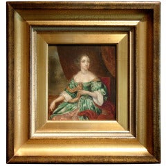18th Century European Oil on Board Portrait of a Lady 10