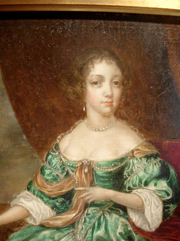 French 18th Century European Oil on Board Portrait of a Lady