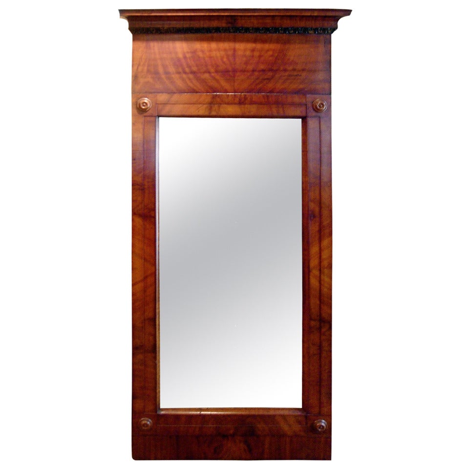 Continental Flame Mahogany Pier Mirror For Sale