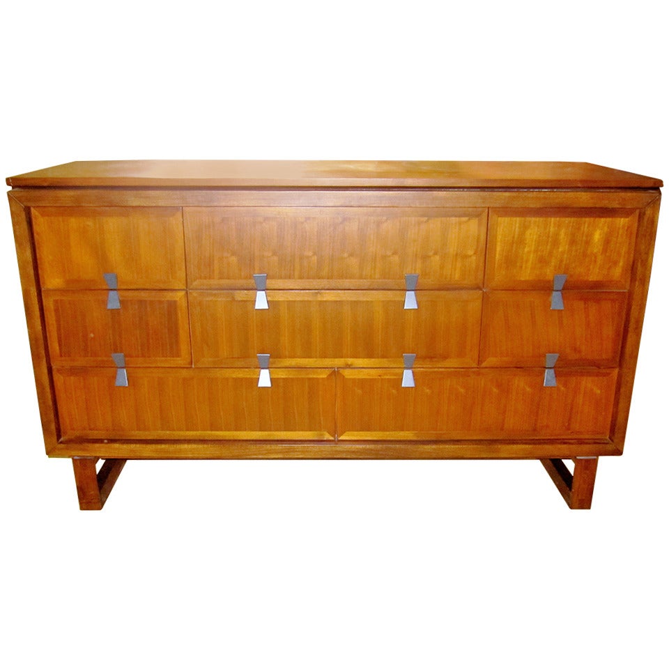 Midcentury Credenza with Brushed Nickel Pulls