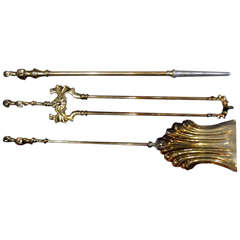 Collection of Solid Brass Fireplace Tools 10