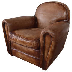 One Pair of French Deco Style Library Chairs with Nailhead Detail 2