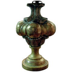 19th Century Carved Wood Italian Urn Mounted as Lamp 7