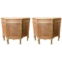 Very Chic Pair of French Cabinets in Cerused Oak Attributed to Maison Jansen