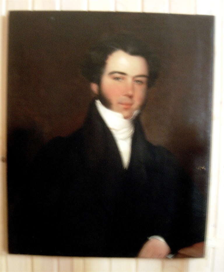 Very nice Regency portrait of a handsome gentleman, unframed.  Please note we have a large selection of portraiture including gentlemen, ladies and some children.