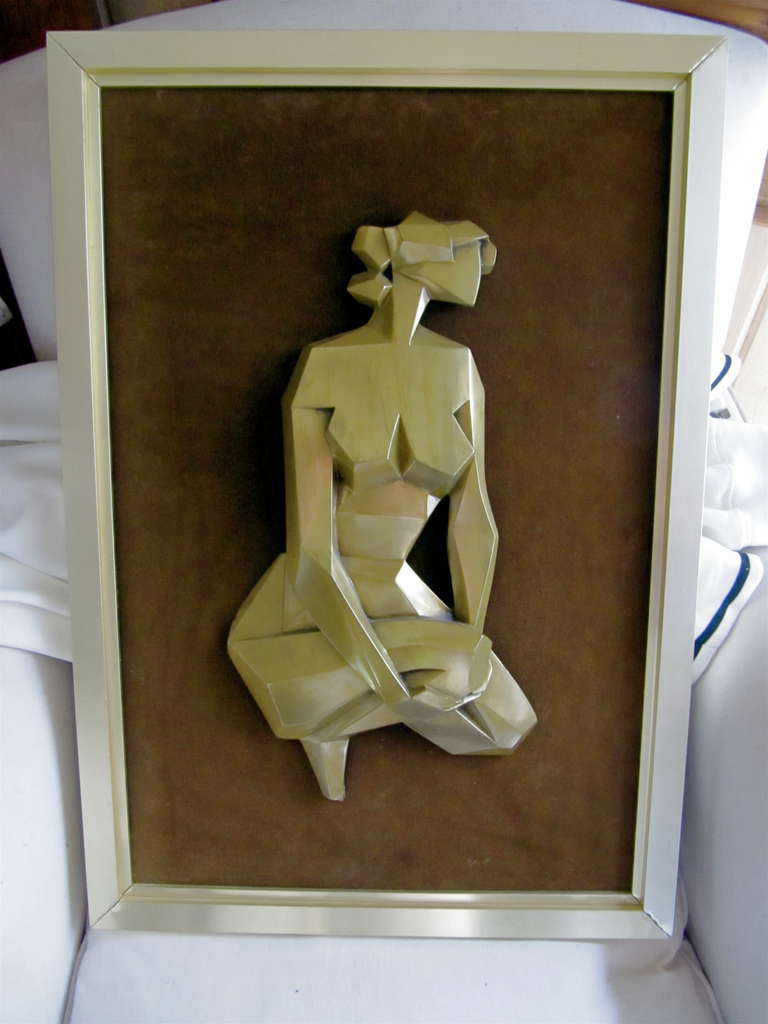 Very Chic Cubist Cold Cast Bronze Mounted In Stainless Frame.  Nee-Owoo