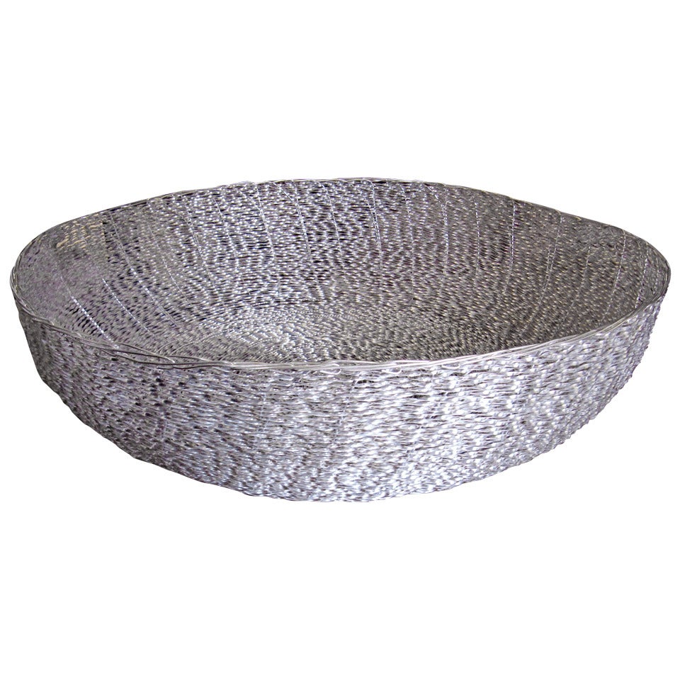 Monumental Woven Metal Center or Accent Bowl