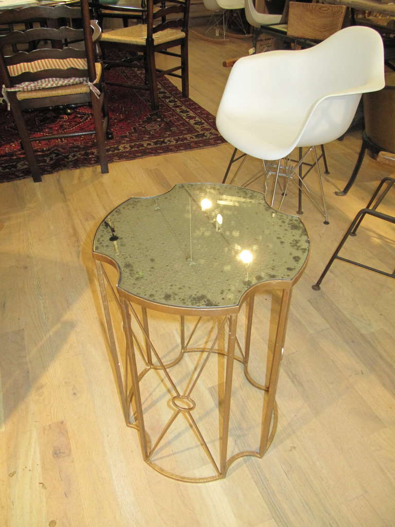 Unknown Gilt Metal and Antique Mirror Drinks Tables in the Style of Bagues